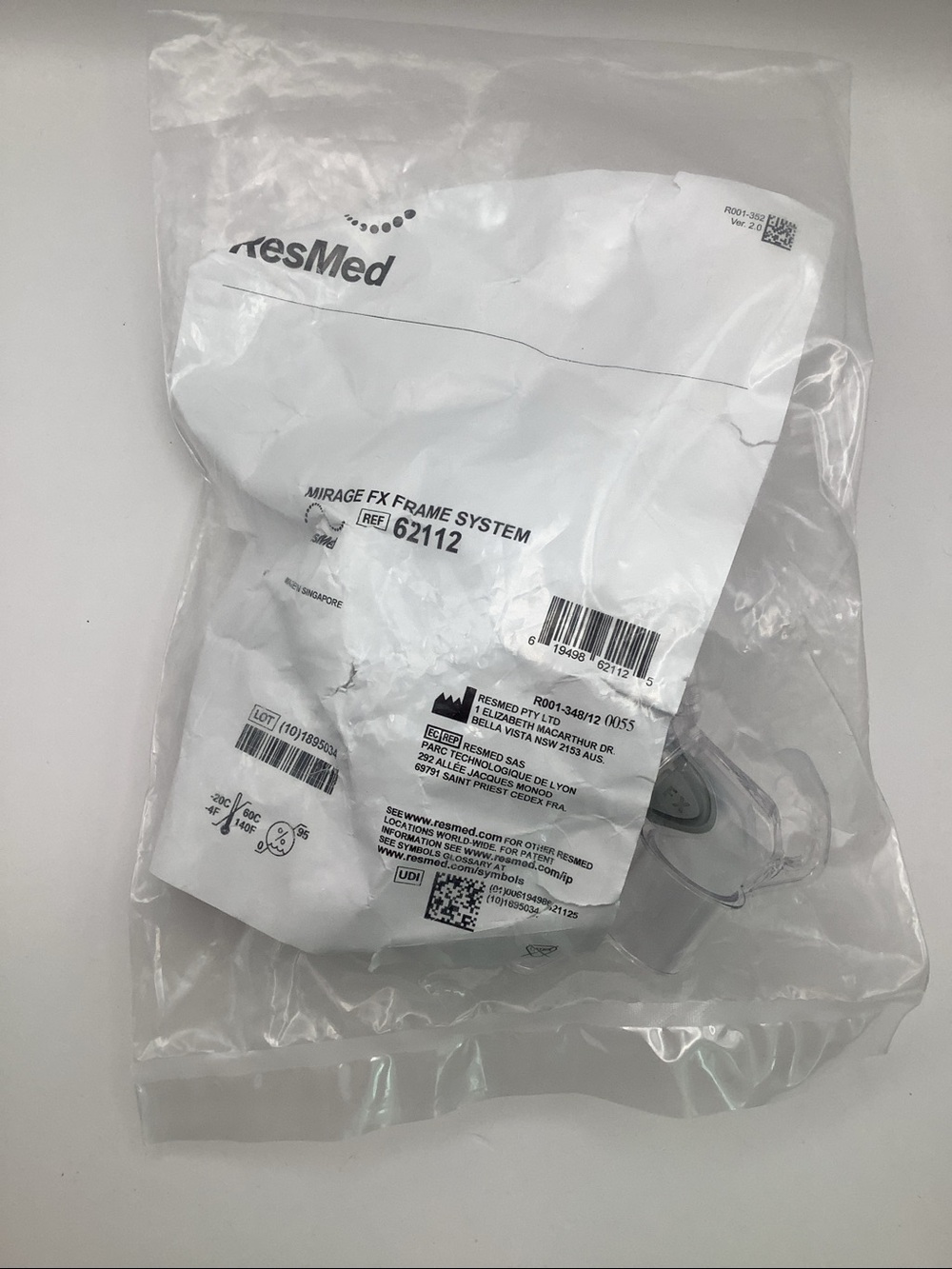 Resmed Mirage FX Frame System 62112 /w Nasal Pillow NWT